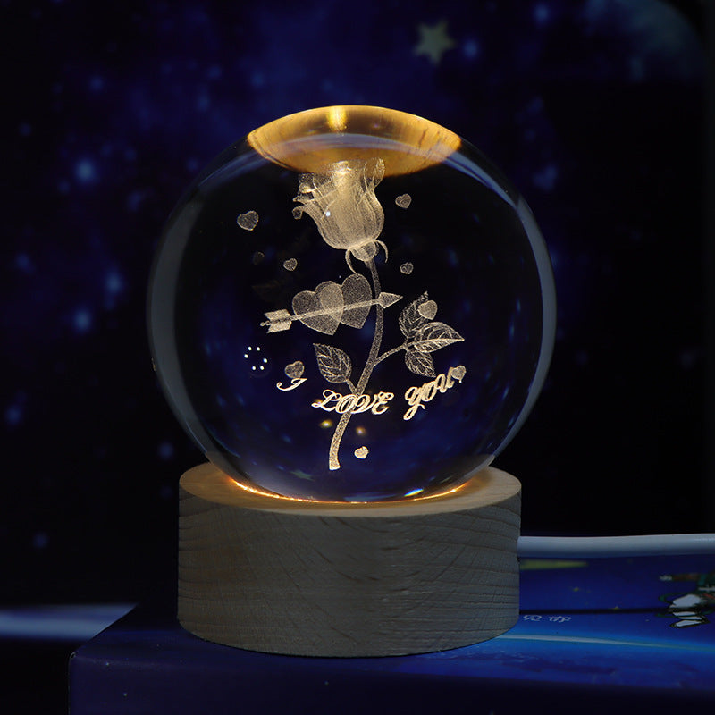 Luminous Starry Sky Crystal Ball Night Lamp: A Cosmic Ambience Gift