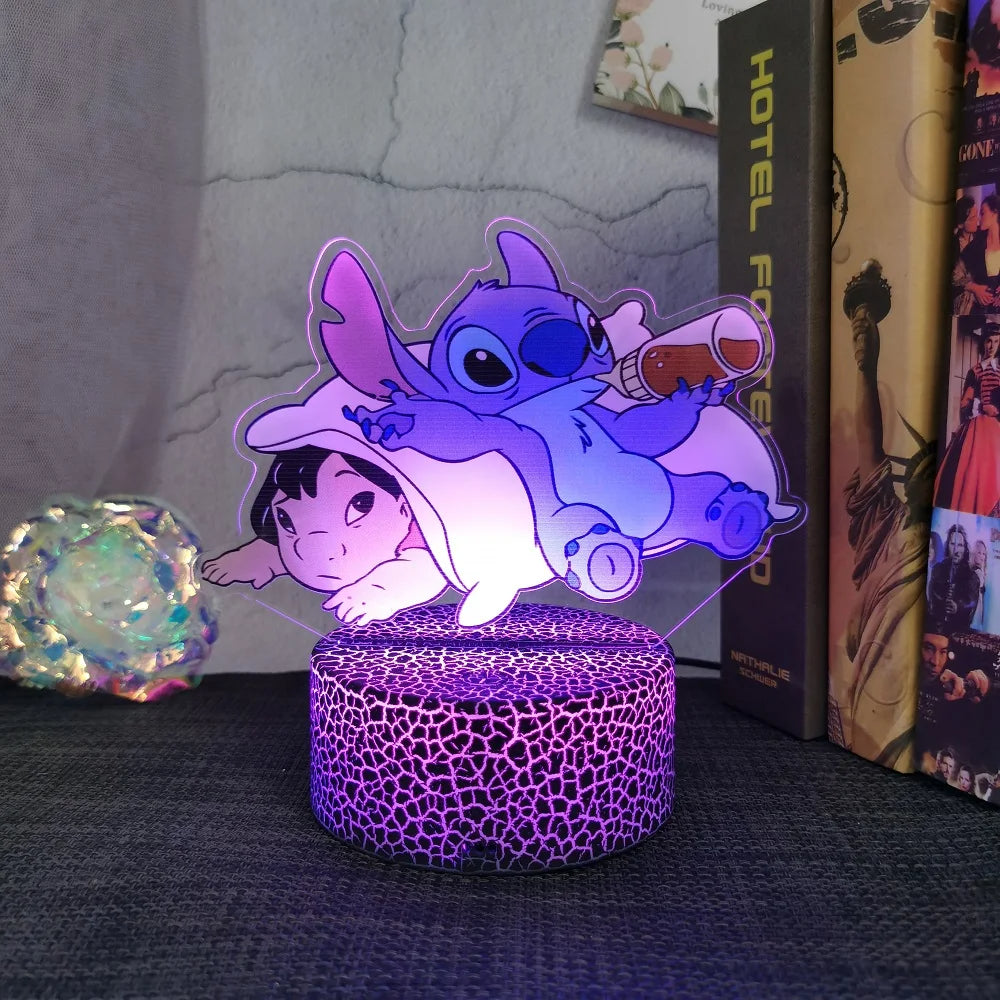 ✨ Adorable 3D Stitch Night Light – 16 Colors for Magical Nights! 🎁 Perfect New Year Gift for Kids! ✨