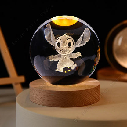 Stitch 3D Crystal Ball Night Lamp